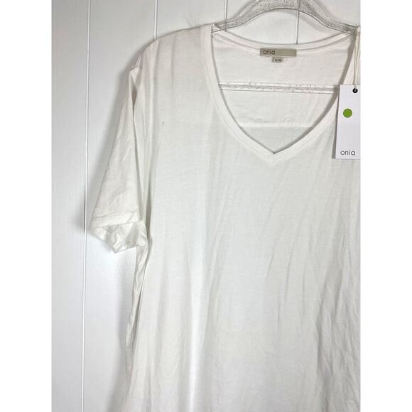 Onia NWT Men's Joey Vee Neck T Shirt White Size XL - Picture 3 of 8